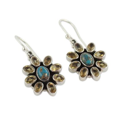 Alternate image for Fair Trade Indian Earrings with Citrine Sunny Sky