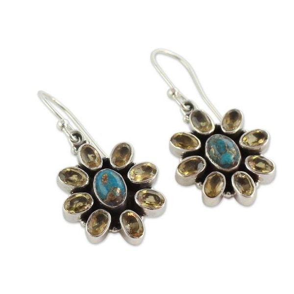 Alternate image for Fair Trade Indian Earrings with Citrine Sunny Sky
