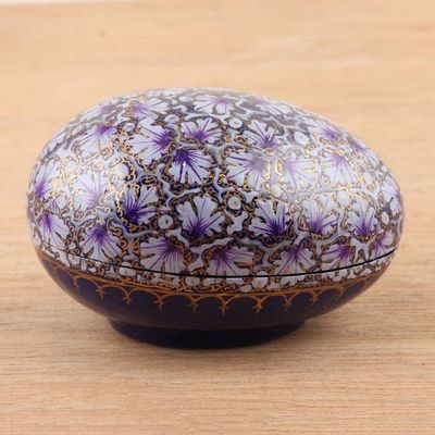 Alternate image for India Handmade Purple Leaf Papier Mache Box 4.5 inch Purple Chinar Foliage