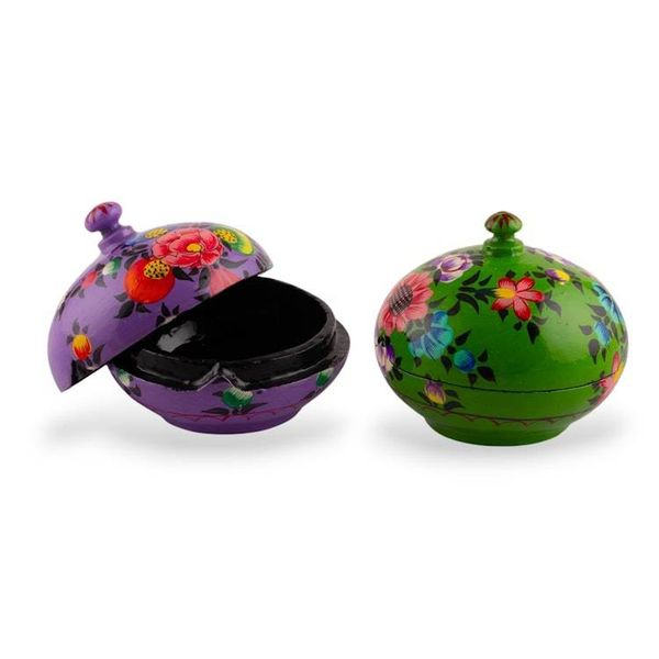 Alternate image for 2 Botanical-Themed Wood and Papier Mache Decorative Boxes Magical Spring