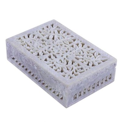 Alternate image for Jali Openwork Soapstone Decorative Box from India Hidden Fantasy