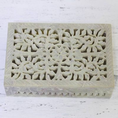 Alternate image for Jali Openwork Soapstone Decorative Box from India Hidden Fantasy