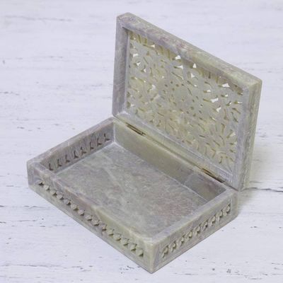 Alternate image for Jali Openwork Soapstone Decorative Box from India Hidden Fantasy