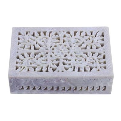 Alternate image for Jali Openwork Soapstone Decorative Box from India Hidden Fantasy