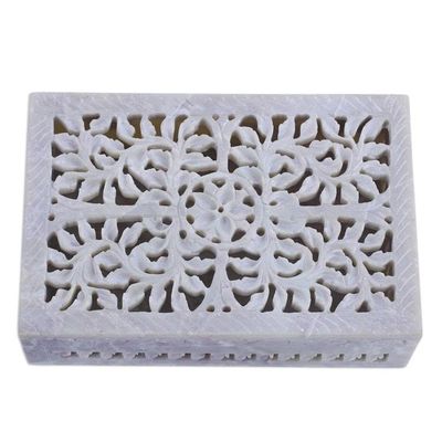 Alternate image for Jali Openwork Soapstone Decorative Box from India Hidden Fantasy