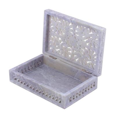 Alternate image for Jali Openwork Soapstone Decorative Box from India Hidden Fantasy