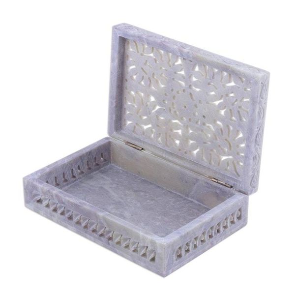 Alternate image for Jali Openwork Soapstone Decorative Box from India Hidden Fantasy