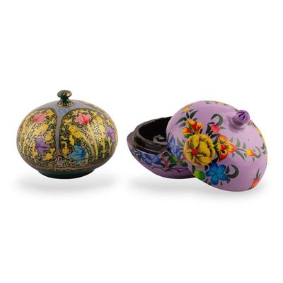 Alternate image for Pair of Floral-Themed Wood and Papier Mache Decorative Boxes Floral Radiance