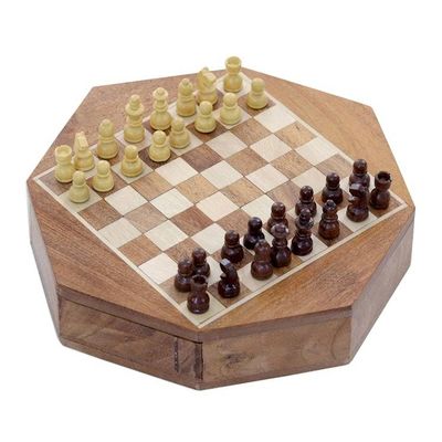 Alternate image for Wood Mini Chess Set with a Magnetic Board from India Mind Battle