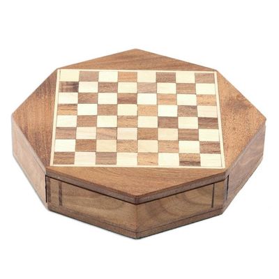 Alternate image for Wood Mini Chess Set with a Magnetic Board from India Mind Battle