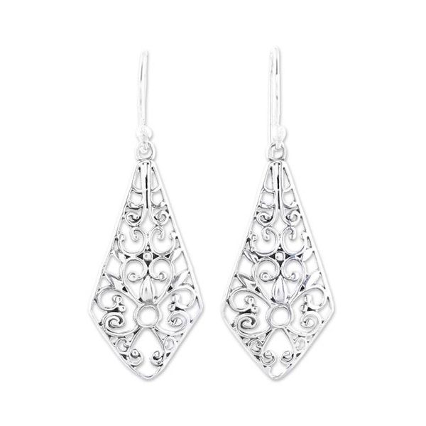 Alternate image for Kite-Shaped Sterling Silver Dangle Earrings from India Delightful Kites