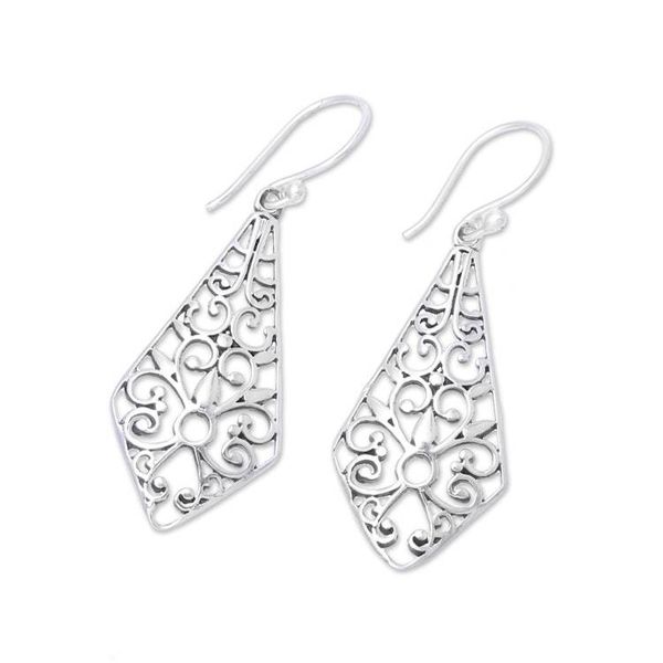 Alternate image for Kite-Shaped Sterling Silver Dangle Earrings from India Delightful Kites