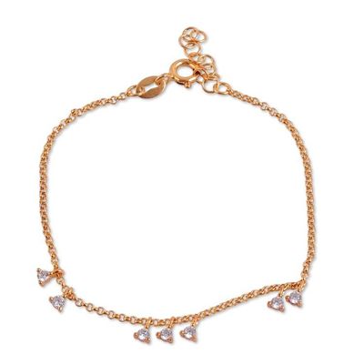 Alternate image for Gold-Polished Sterling Silver and Cubic Zirconia Bracelet Days of Glory