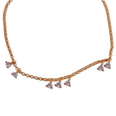 Alternate image for Gold-Polished Sterling Silver and Cubic Zirconia Bracelet Days of Glory