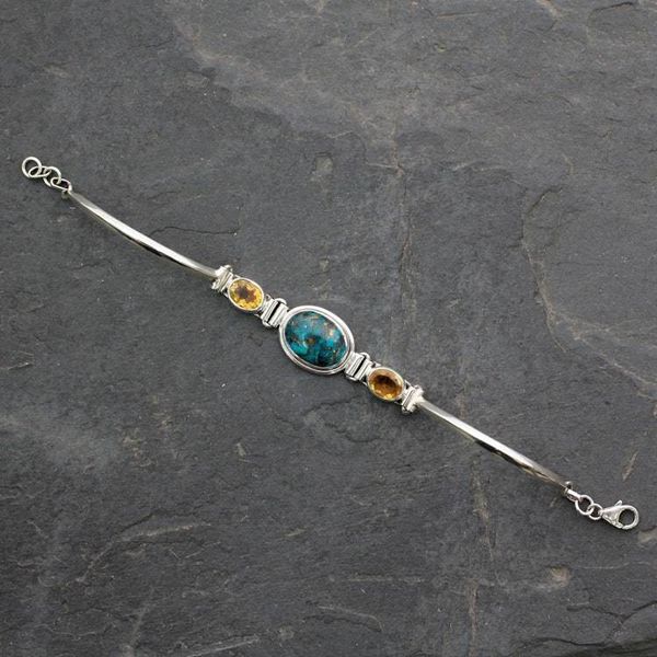 Alternate image for Artisan Crafted Silver Bracelet with Citrine India Jewelry Mumbai Glam