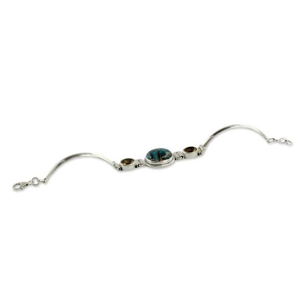 Alternate image for Artisan Crafted Silver Bracelet with Citrine India Jewelry Mumbai Glam