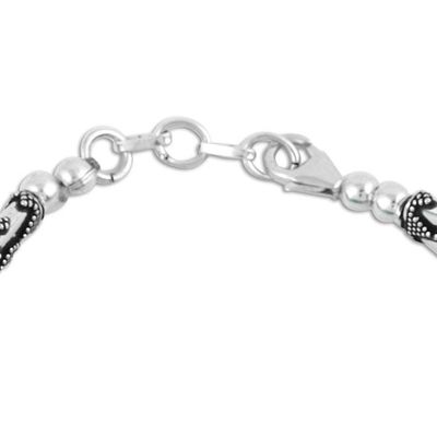 Alternate image for Hand Crafted Aqua Aventurine Beaded Bracelet from India Elegant Trinity in Aqua
