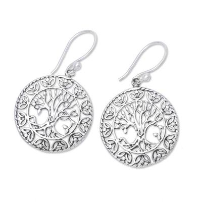 Alternate image for Tree Motif Sterling Silver Dangle Earrings from India Arbor Majesty