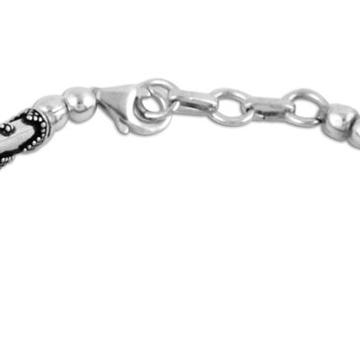 Alternate image for Hand Crafted Cerise Aventurine Beaded Bracelet from India Elegant Trinity in Cerise