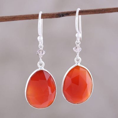 Alternate image for Onyx and Labradorite Dangle Earrings from India Mystic Pools