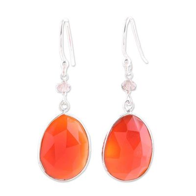 Alternate image for Onyx and Labradorite Dangle Earrings from India Mystic Pools