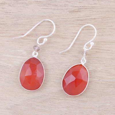 Alternate image for Onyx and Labradorite Dangle Earrings from India Mystic Pools
