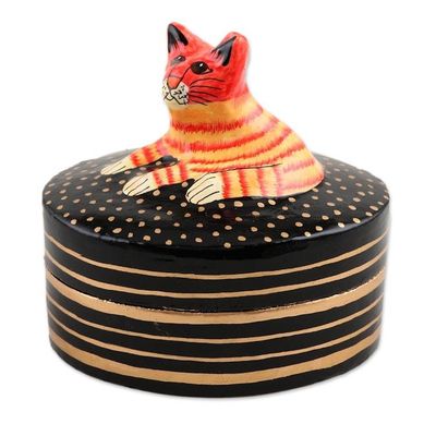 Alternate image for Decorative Papier Mache Cat-Motif Box Cat Nap