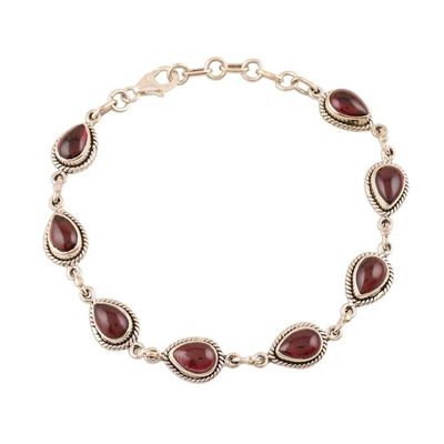 Alternate image for Garnet Link Bracelet from India On the Bright Side