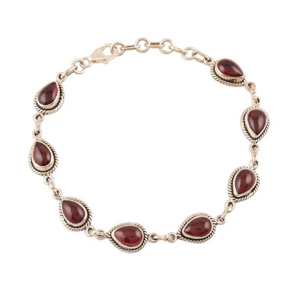 Alternate image for Garnet Link Bracelet from India On the Bright Side