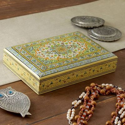 Alternate image for Large-Sized Floral-Patterned Papier Mache Decorative Box Pastel Nature