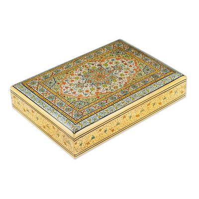 Alternate image for Large-Sized Floral-Patterned Papier Mache Decorative Box Pastel Nature