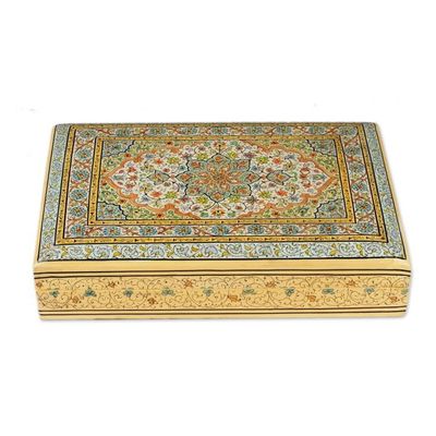 Alternate image for Large-Sized Floral-Patterned Papier Mache Decorative Box Pastel Nature