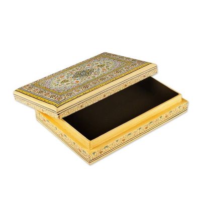 Alternate image for Rectangular Hand-Painted Wood Papier Mache Decorative Box Sapphire Petals