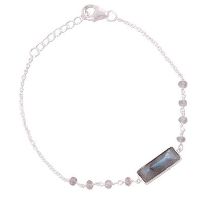 Alternate image for Labradorite Beaded Pendant Bracelet from India Magical Prism