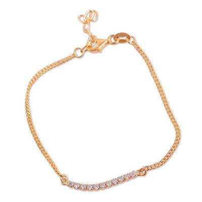 Alternate image for Polished Cubic Zirconia Pendant Bracelet with Golden Accents Triumphant Runway