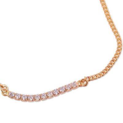Alternate image for Polished Cubic Zirconia Pendant Bracelet with Golden Accents Triumphant Runway