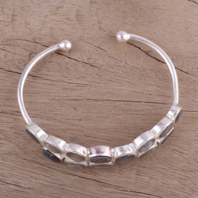 Alternate image for Labradorite and Drusy Cuff Bracelet from India Imperial Mystery