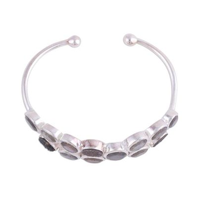 Alternate image for Labradorite and Drusy Cuff Bracelet from India Imperial Mystery