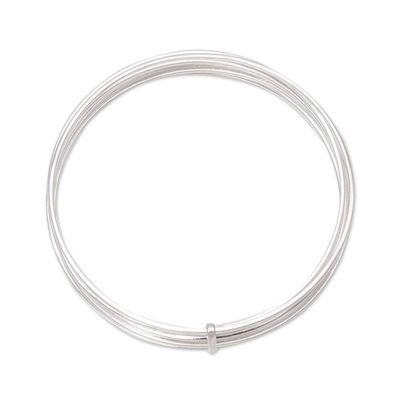 Alternate image for Modern Sterling Silver Bangle Bracelet from India Graceful Harmony