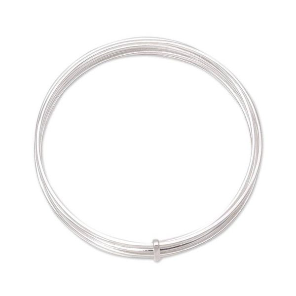 Alternate image for Modern Sterling Silver Bangle Bracelet from India Graceful Harmony
