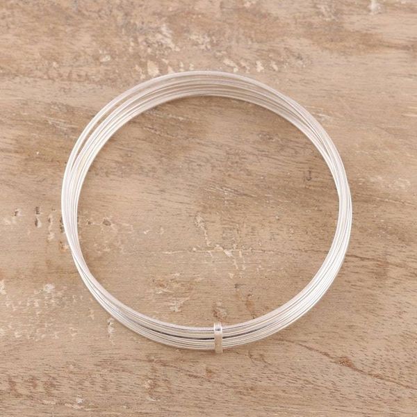 Alternate image for Modern Sterling Silver Bangle Bracelet from India Graceful Harmony