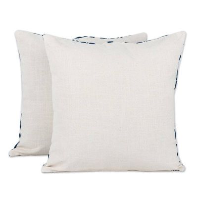 Alternate image for Midnight and Alabaster Cotton Cushion Covers Pair Midnight Glory