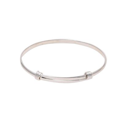 Alternate image for Simple Sterling Silver Bangle Bracelet from India Dual Elegance