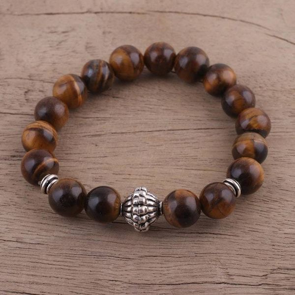 Alternate image for Natural Tigers Eye Beaded Stretch Bracelet from India Earthen Kiss