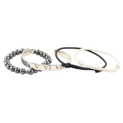 Alternate image for Assorted Hematite and Sterling Silver Bracelets Set of 4 Sweet Quartet