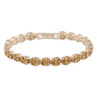 Alternate image for Citrine and Sterling Silver Tennis Bracelet from India Shimmering Sun