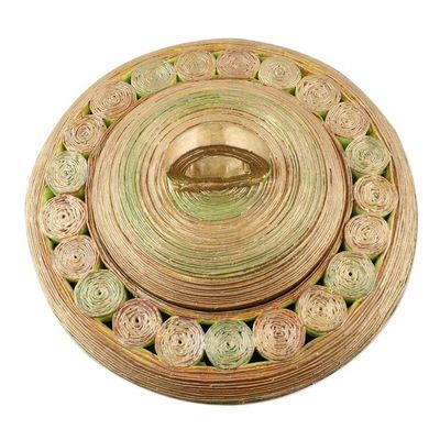 Alternate image for Eco-Friendly Lidded Paper Basket Glittering Green