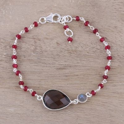 Alternate image for Multi-Gemstone Pendant Bracelet from India Colorful Elegance
