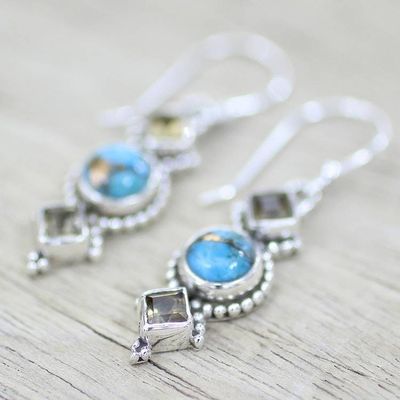 Alternate image for Citrine and Silver Dangle Earrings from India Seashore Radiance