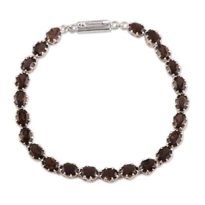 Alternate image for Smoky quartz tennis bracelet Evening Mist
